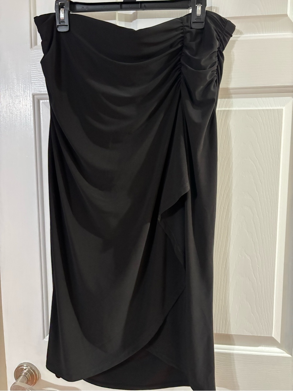 White House Black Market Black Asymmetrical Draped Skirt
